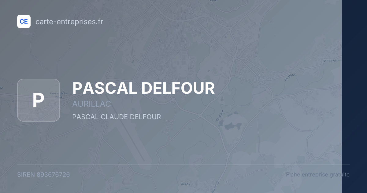 PASCAL DELFOUR — 893676726 — fiche entreprise