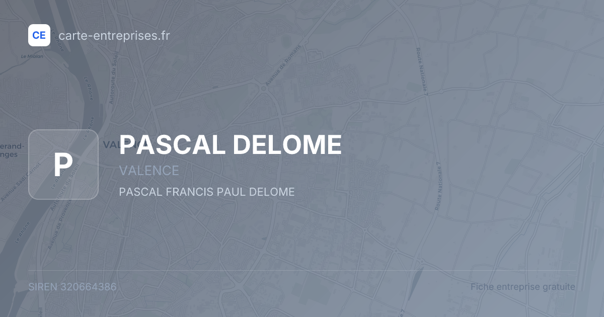 PASCAL DELOME — 320664386 — fiche entreprise