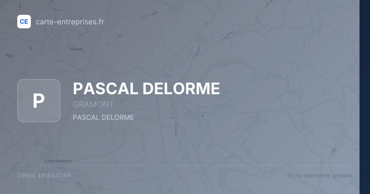 PASCAL DELORME — 491844049 — fiche entreprise