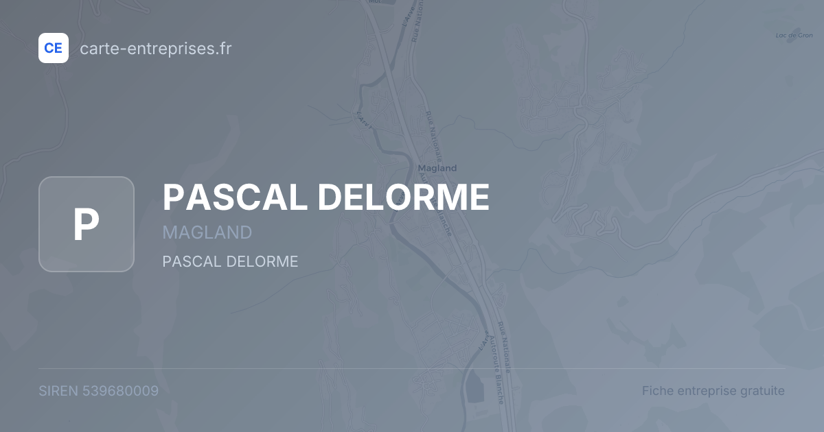 PASCAL DELORME — 539680009 — fiche entreprise