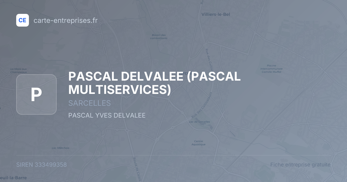 PASCAL DELVALEE (PASCAL MULTISERVICES) — 333499358 — fiche entreprise