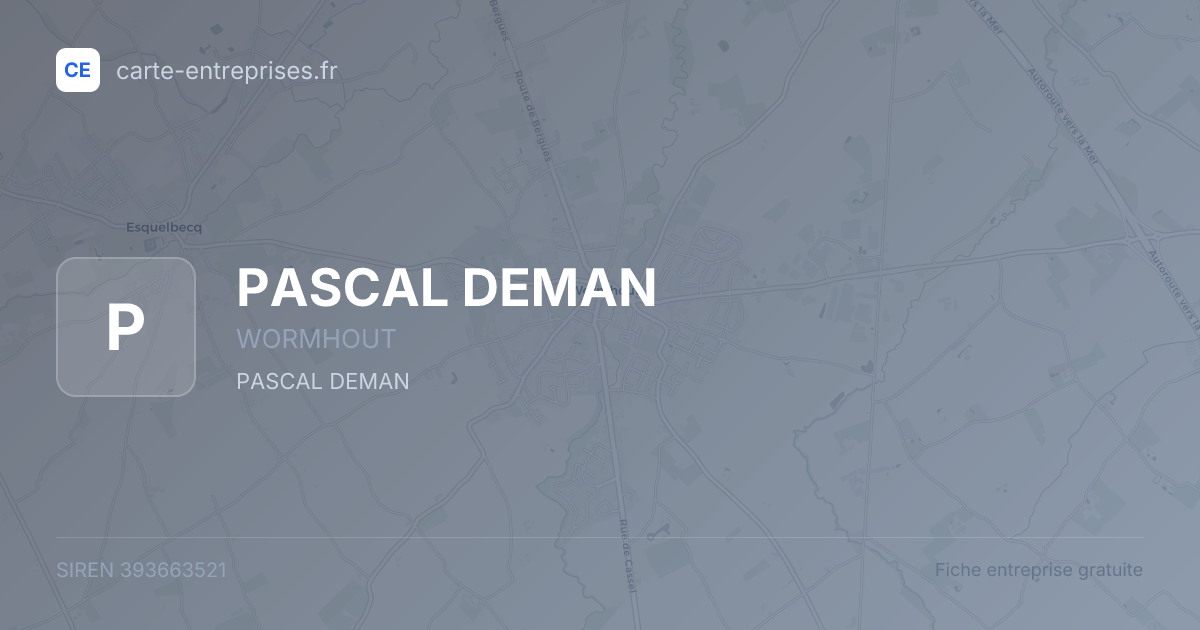 PASCAL DEMAN — 393663521 — fiche entreprise