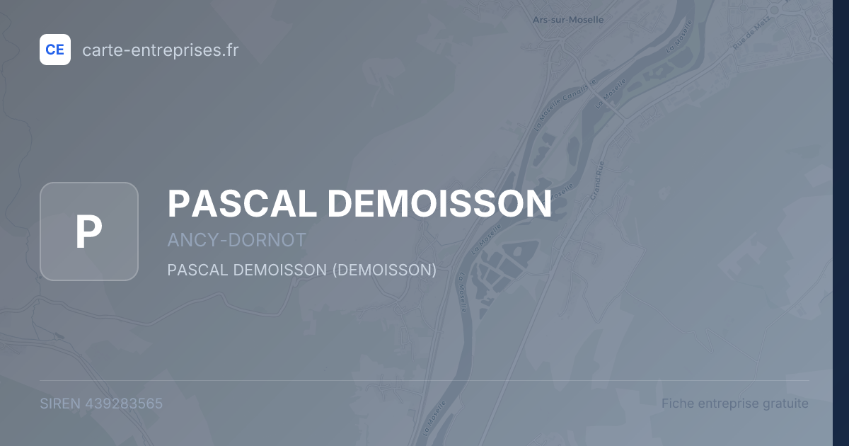 PASCAL DEMOISSON — 439283565 — fiche entreprise