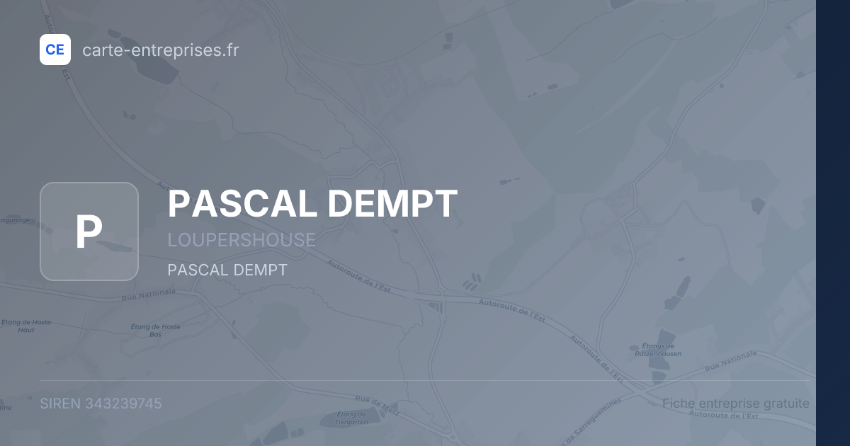 PASCAL DEMPT — 343239745 — fiche entreprise