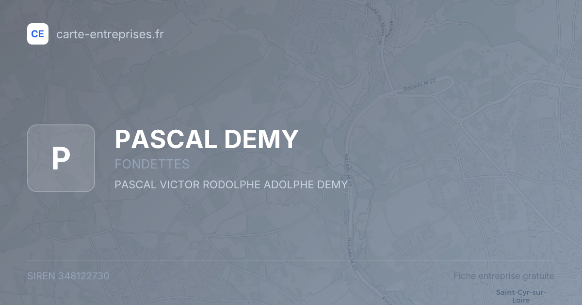 PASCAL DEMY — 348122730 — fiche entreprise