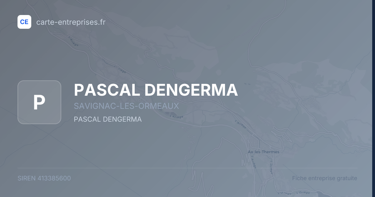 PASCAL DENGERMA — 413385600 — fiche entreprise