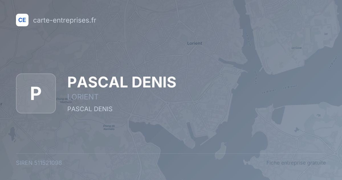 PASCAL DENIS — 511521098 — fiche entreprise