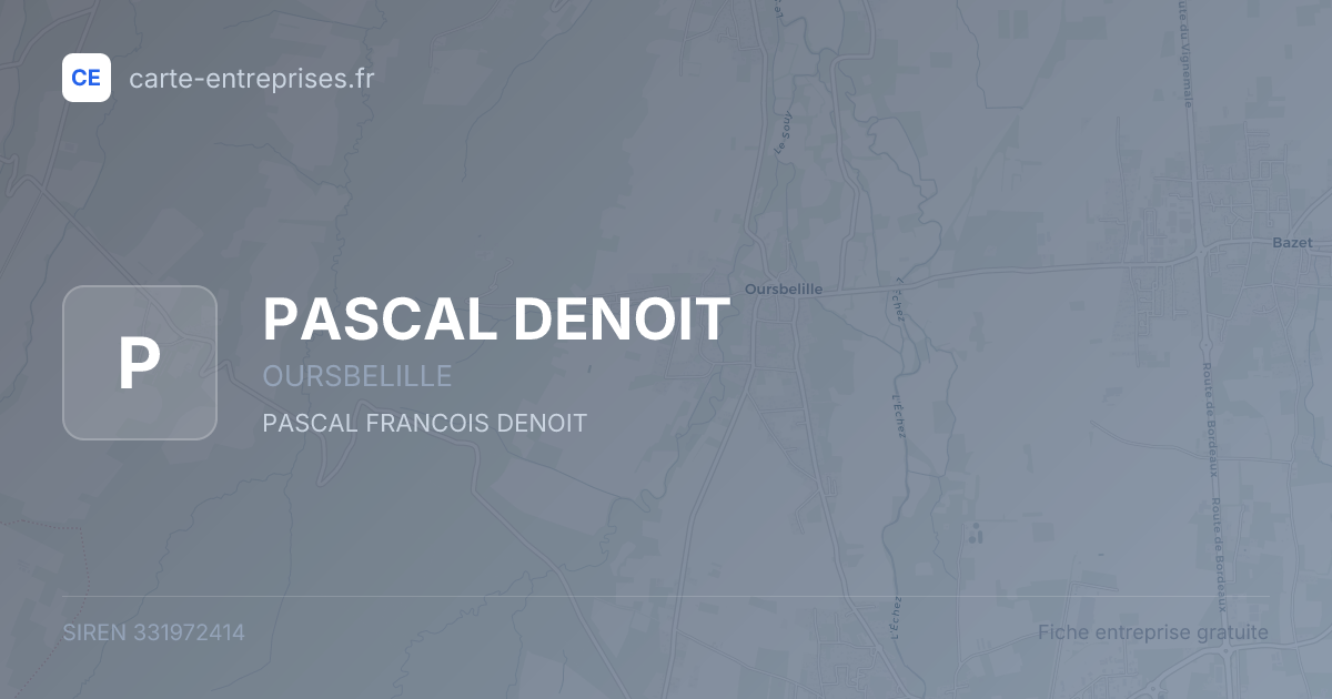 PASCAL DENOIT — 331972414 — fiche entreprise