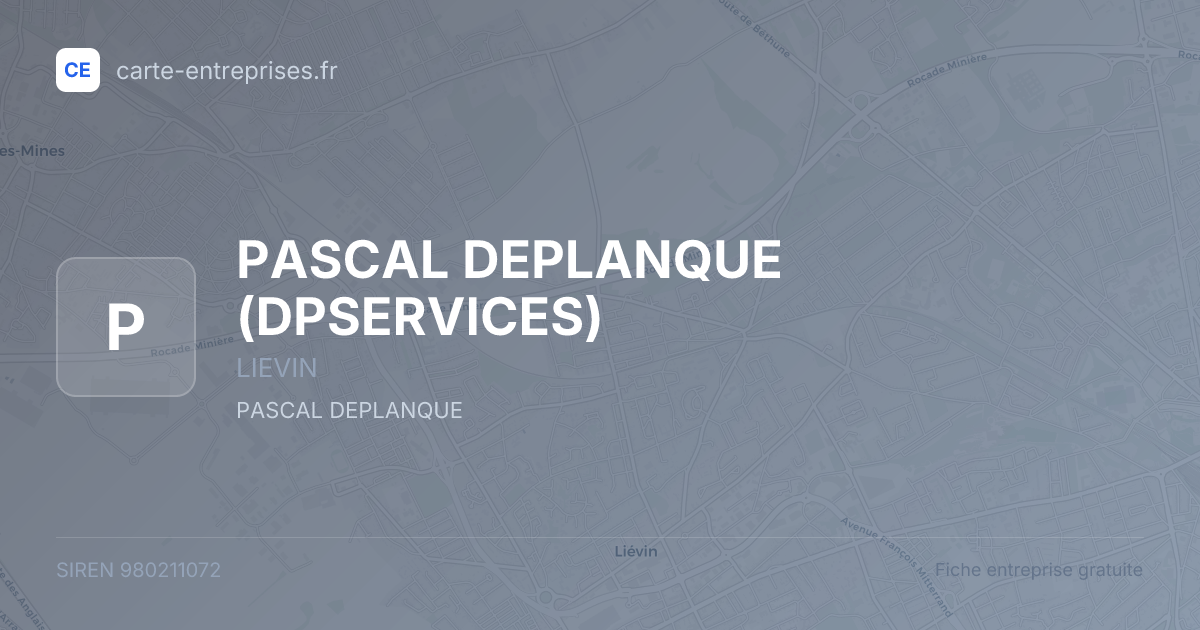PASCAL DEPLANQUE (DPSERVICES) — 980211072 — fiche entreprise