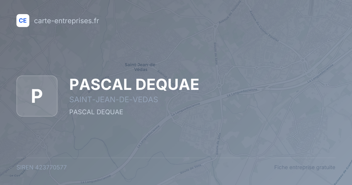 PASCAL DEQUAE — 423770577 — fiche entreprise
