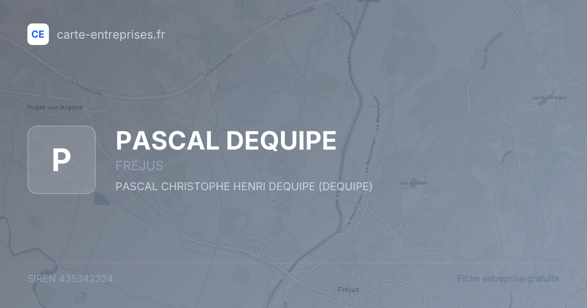 PASCAL DEQUIPE — 435342324 — fiche entreprise