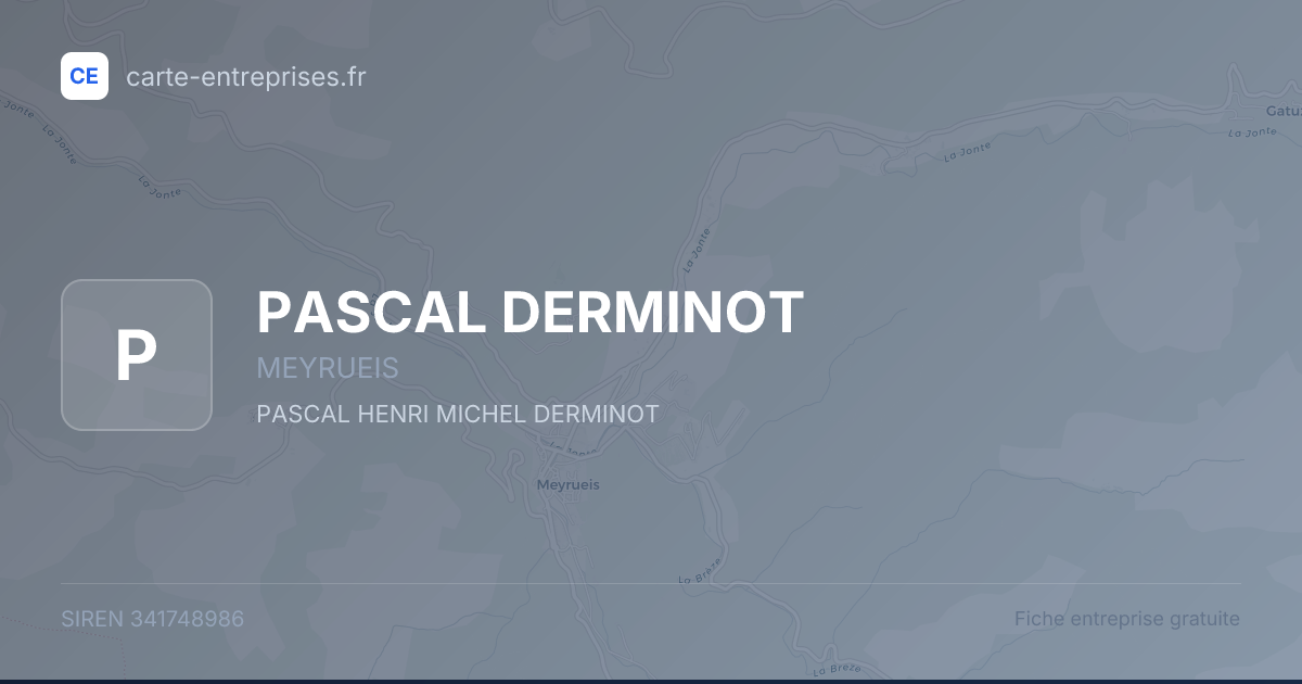 PASCAL DERMINOT — 341748986 — fiche entreprise