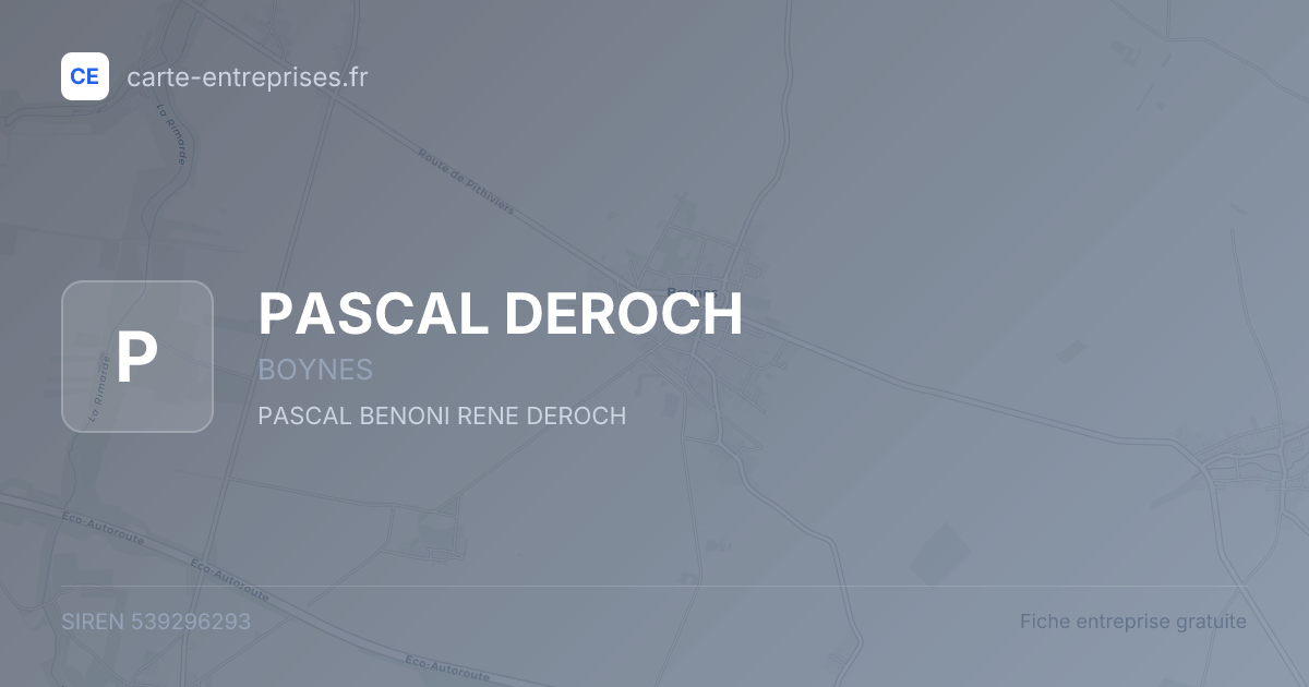 PASCAL DEROCH — 539296293 — fiche entreprise