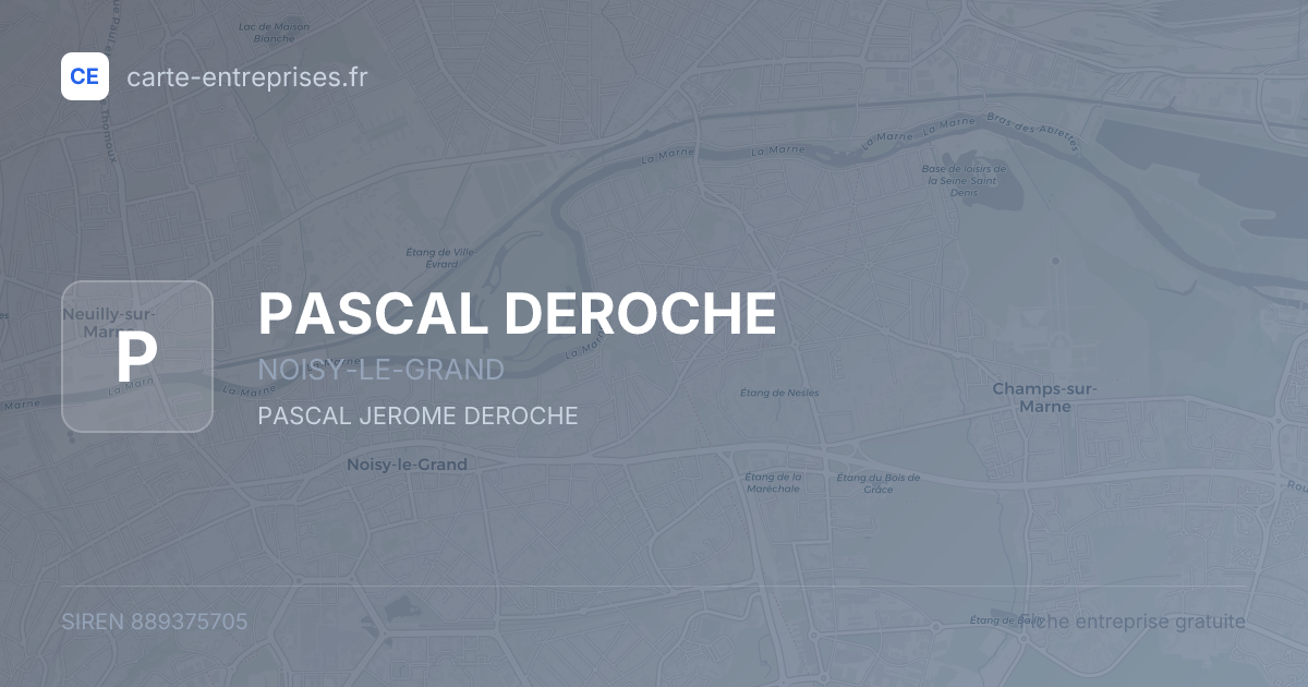 PASCAL DEROCHE — 889375705 — fiche entreprise