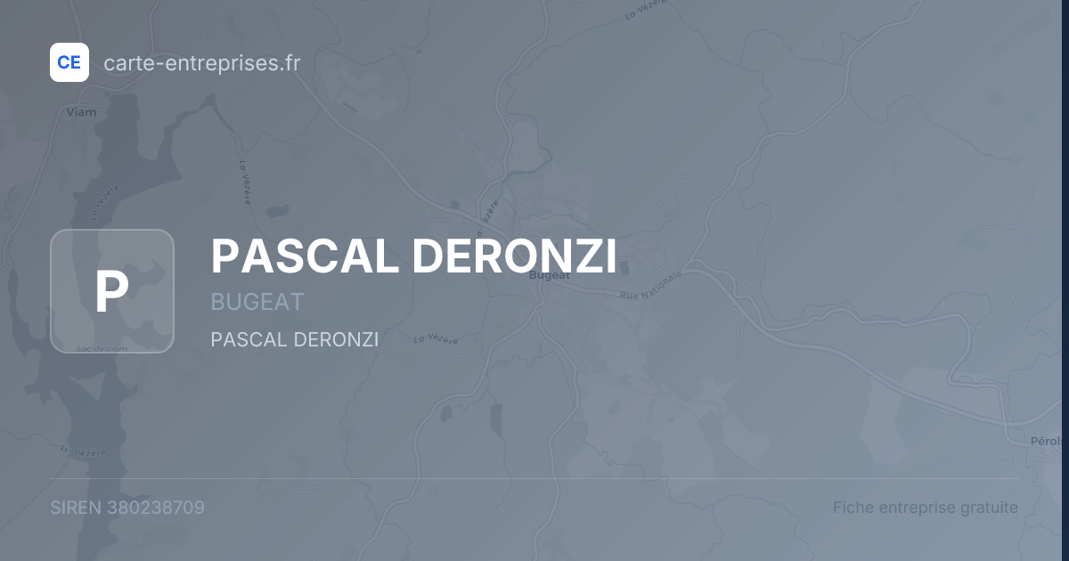 PASCAL DERONZI — 380238709 — fiche entreprise