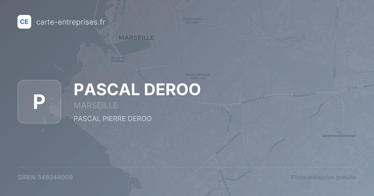 PASCAL DEROO — 348044009 — fiche entreprise