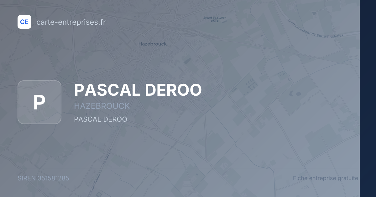 PASCAL DEROO — 351581285 — fiche entreprise