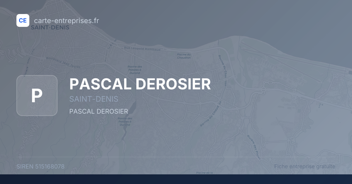 PASCAL DEROSIER — 515168078 — fiche entreprise