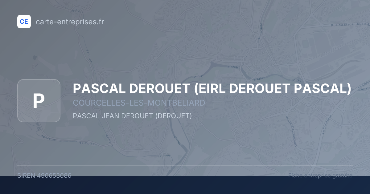 PASCAL DEROUET (EIRL DEROUET PASCAL) — 490653086 — fiche entreprise