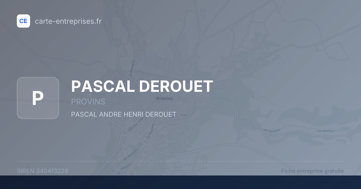 PASCAL DEROUET — 340413228 — fiche entreprise
