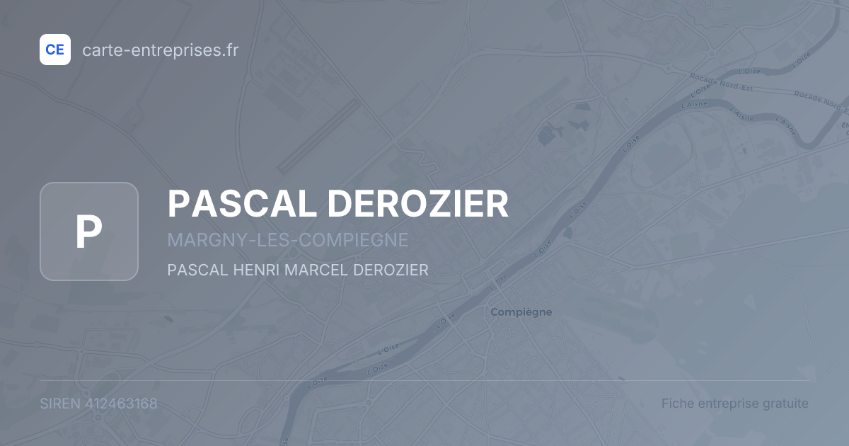 PASCAL DEROZIER — 412463168 — fiche entreprise