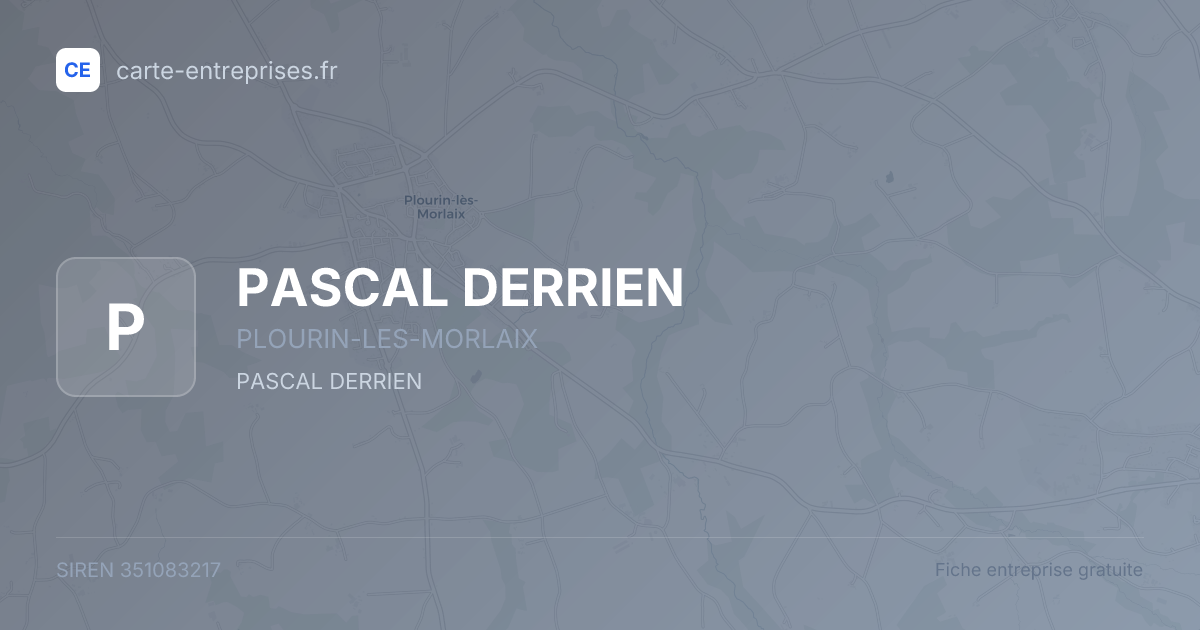 PASCAL DERRIEN — 351083217 — fiche entreprise
