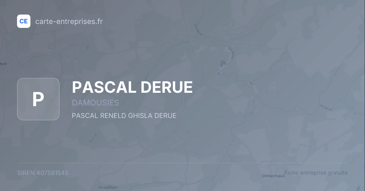 PASCAL DERUE — 407581545 — fiche entreprise