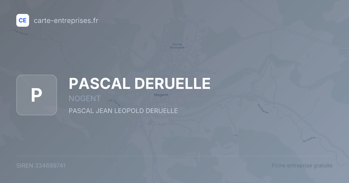 PASCAL DERUELLE — 334699741 — fiche entreprise