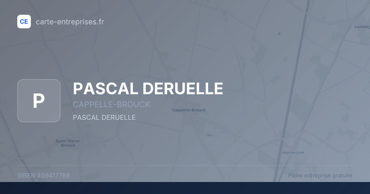 PASCAL DERUELLE — 409417789 — fiche entreprise