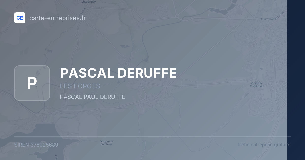 PASCAL DERUFFE — 378925689 — fiche entreprise