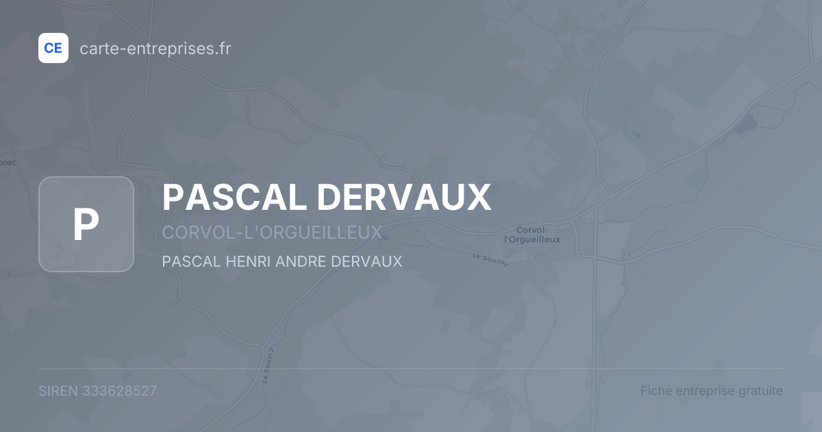 PASCAL DERVAUX — 333628527 — fiche entreprise