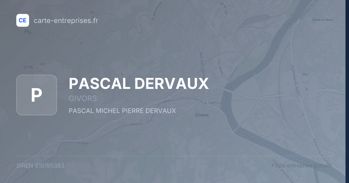 PASCAL DERVAUX — 815195383 — fiche entreprise