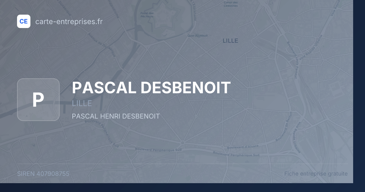 PASCAL DESBENOIT — 407908755 — fiche entreprise