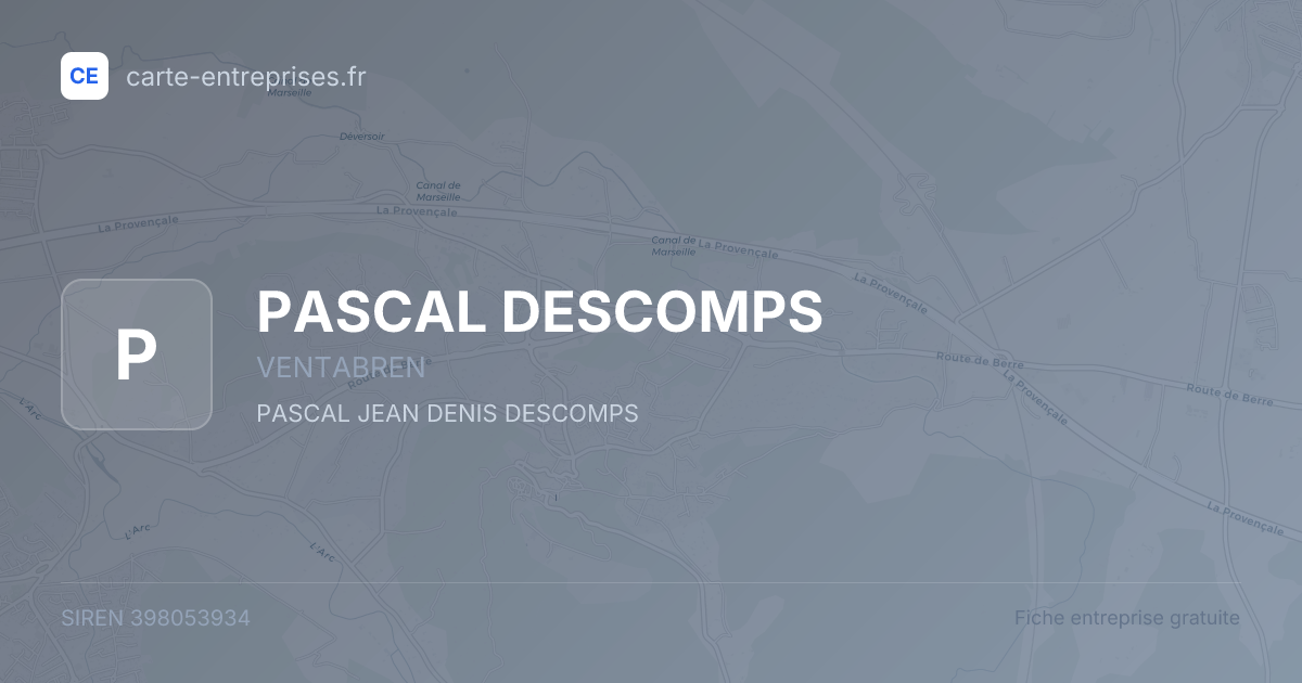PASCAL DESCOMPS — 398053934 — fiche entreprise