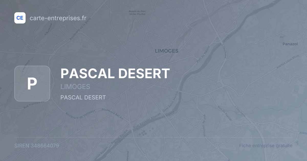 PASCAL DESERT — 348664079 — fiche entreprise