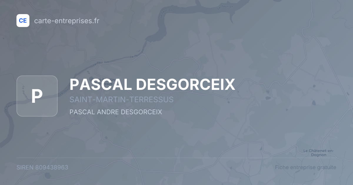 PASCAL DESGORCEIX — 809438963 — fiche entreprise