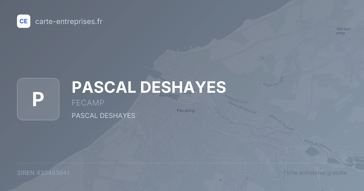 PASCAL DESHAYES — 433463841 — fiche entreprise