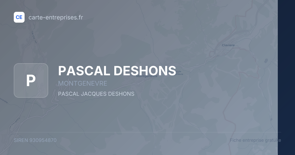 PASCAL DESHONS — 930954870 — fiche entreprise