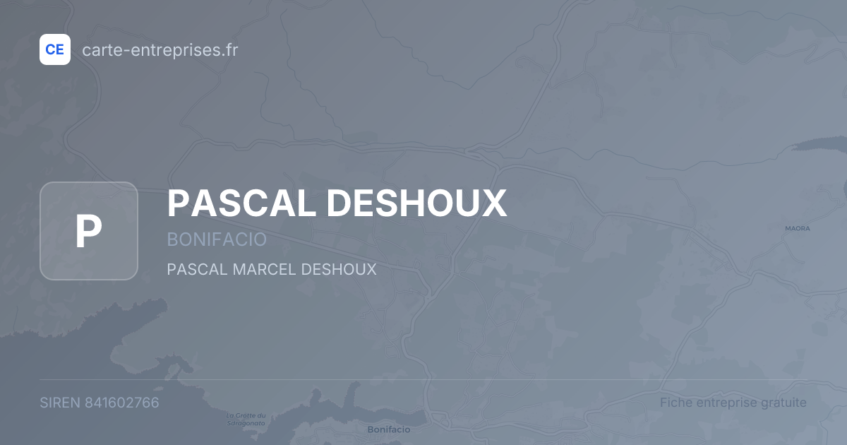 PASCAL DESHOUX — 841602766 — fiche entreprise