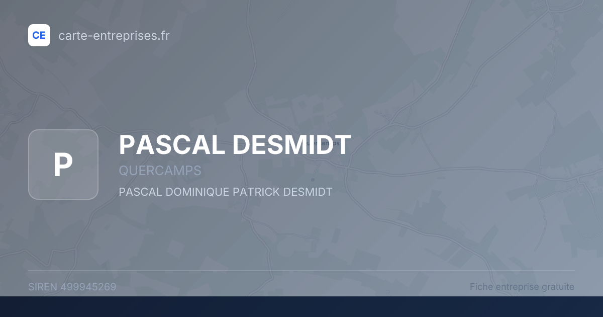 PASCAL DESMIDT — 499945269 — fiche entreprise