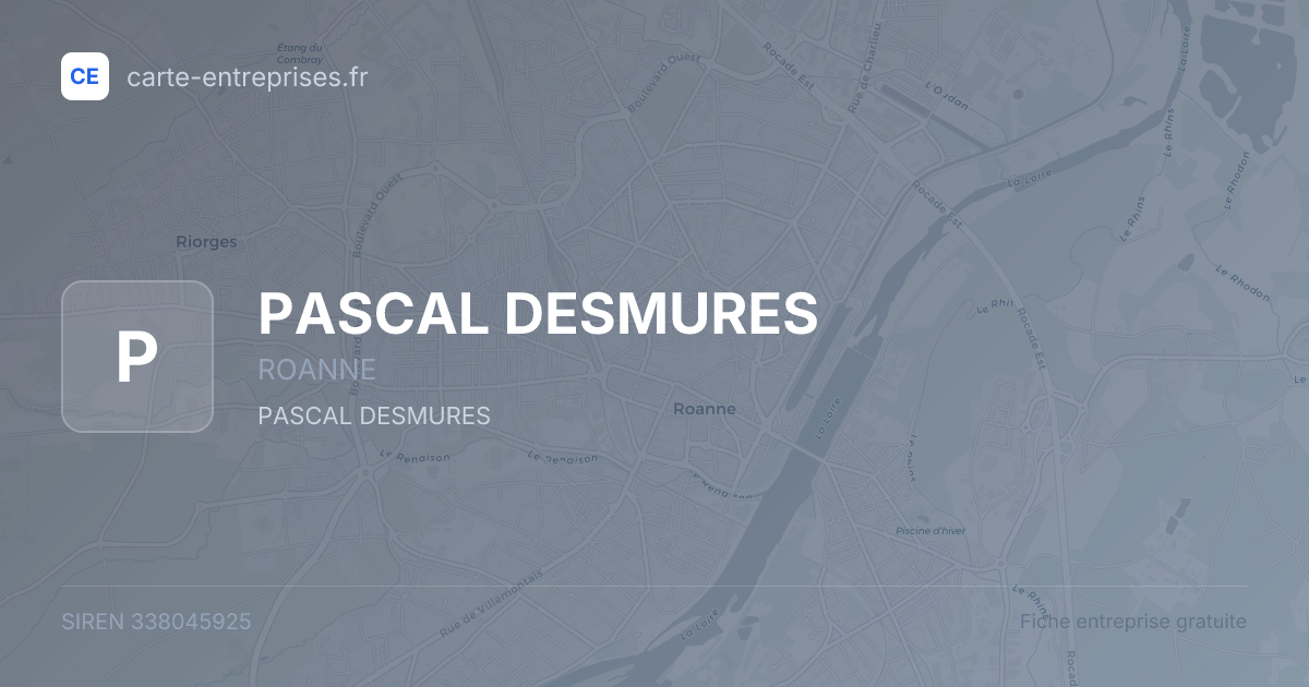 PASCAL DESMURES — 338045925 — fiche entreprise