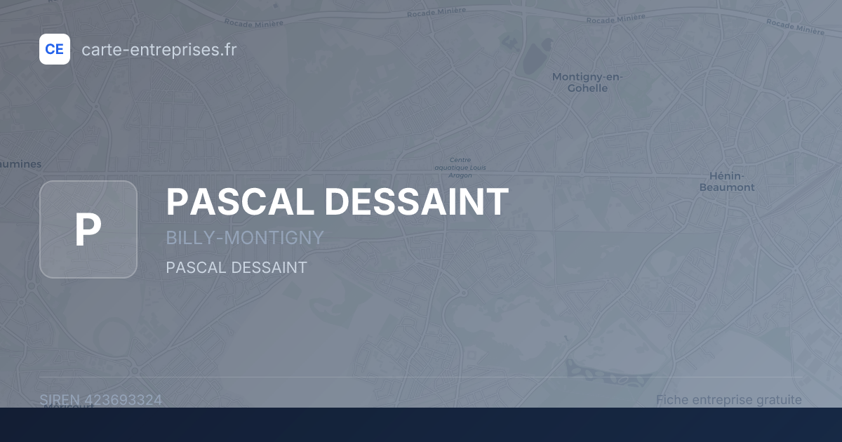 PASCAL DESSAINT — 423693324 — fiche entreprise