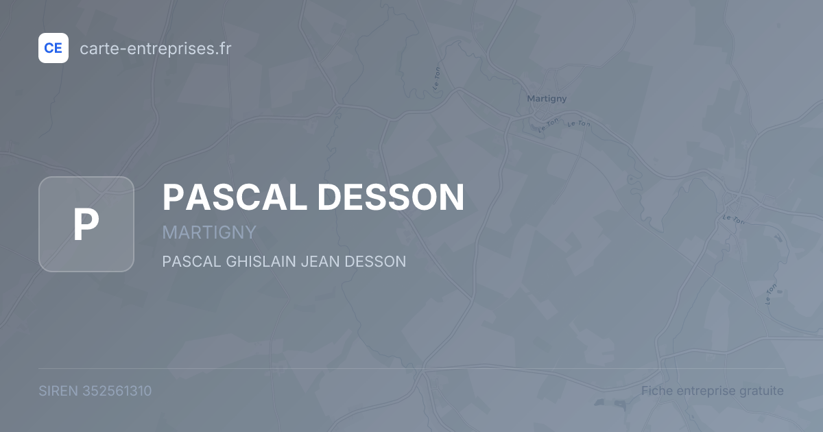 PASCAL DESSON — 352561310 — fiche entreprise