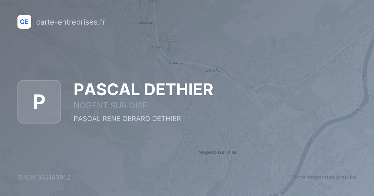 PASCAL DETHIER — 382140952 — fiche entreprise