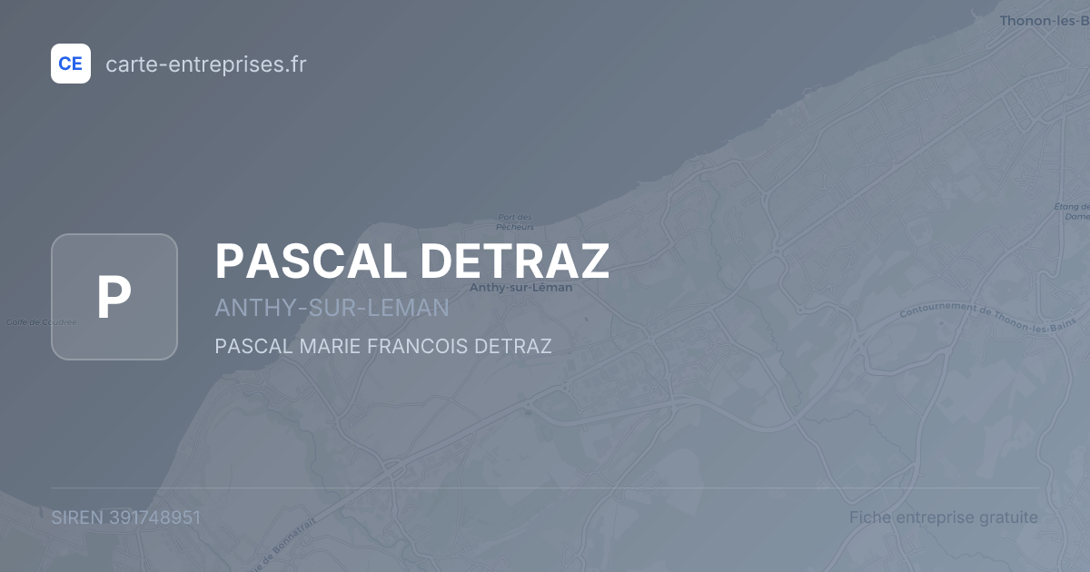 PASCAL DETRAZ — 391748951 — fiche entreprise