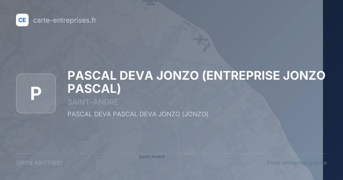 PASCAL DEVA JONZO (ENTREPRISE JONZO PASCAL) — 491771861 — fiche entreprise