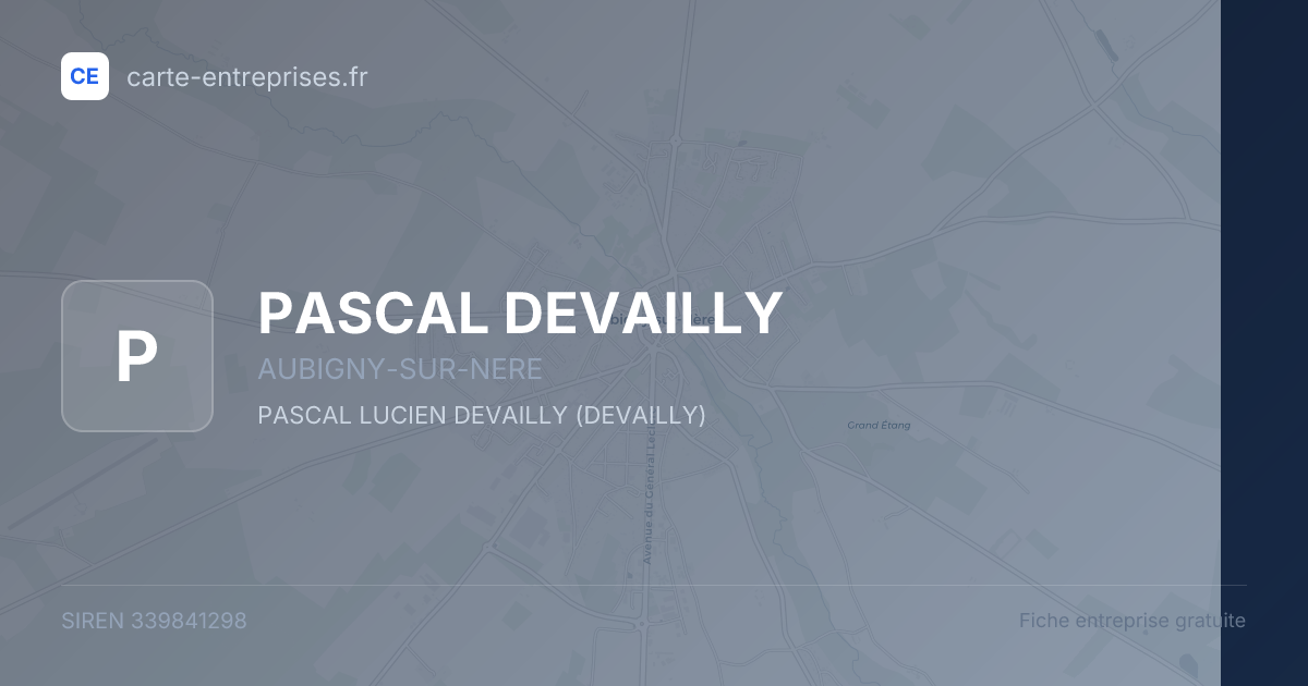 PASCAL DEVAILLY — 339841298 — fiche entreprise