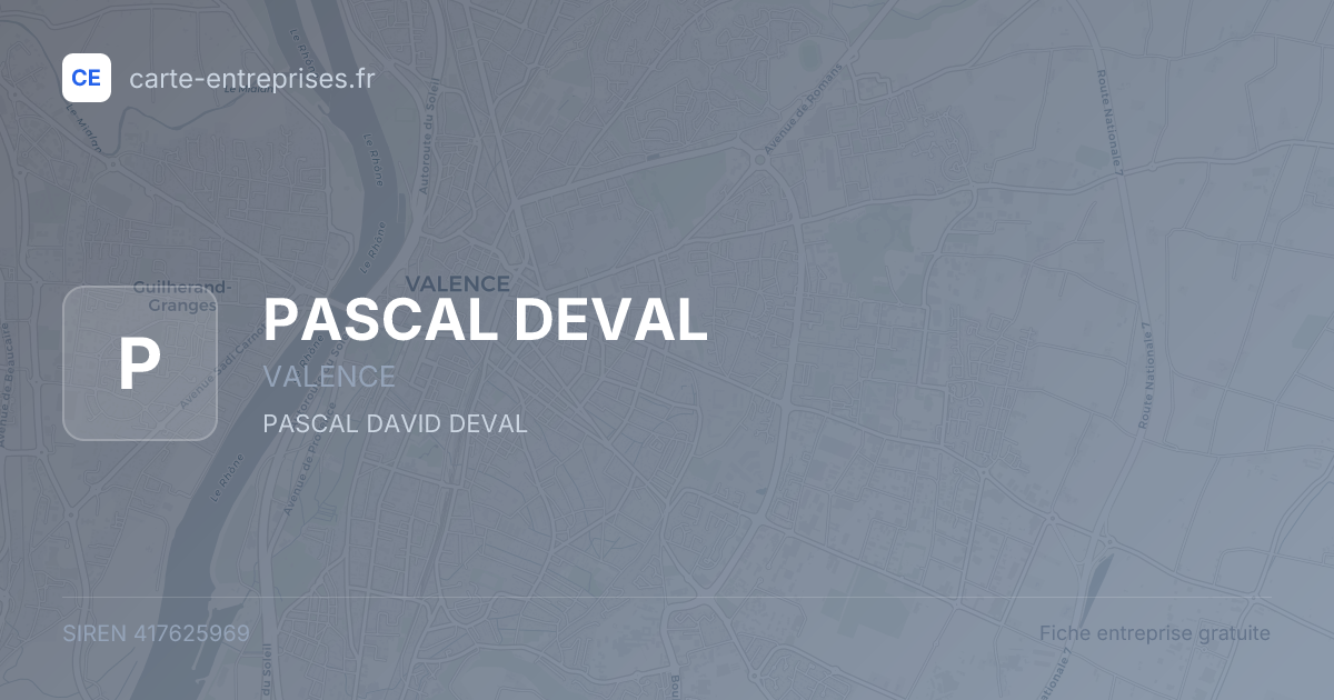 PASCAL DEVAL — 417625969 — fiche entreprise