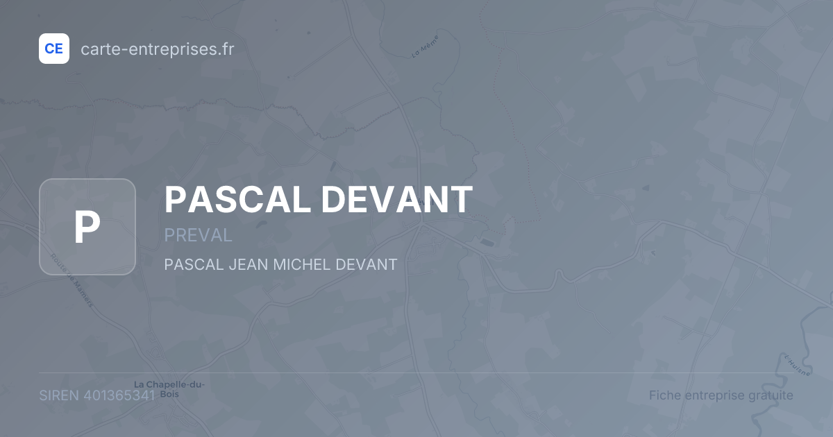PASCAL DEVANT — 401365341 — fiche entreprise