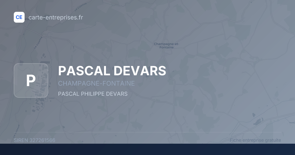 PASCAL DEVARS — 327261566 — fiche entreprise